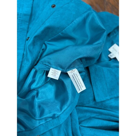 NEW Studio Works Button Up Blazer Jacket Womens 10 Blue Pockets Lined Collared - Picture 10 of 11